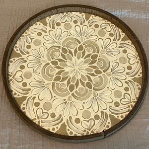 Round Decorative Tray with Intricate Design